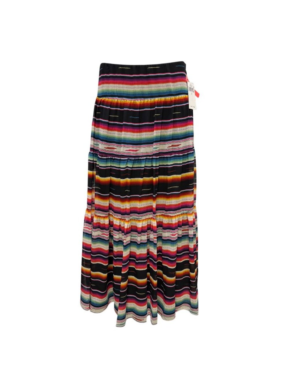 NWT Ralph Lauren Black Multi-Color Tiered Maxi Skirt Size 4